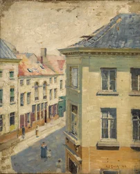 Uitzicht vanuit een hoog raam, Antwerpen